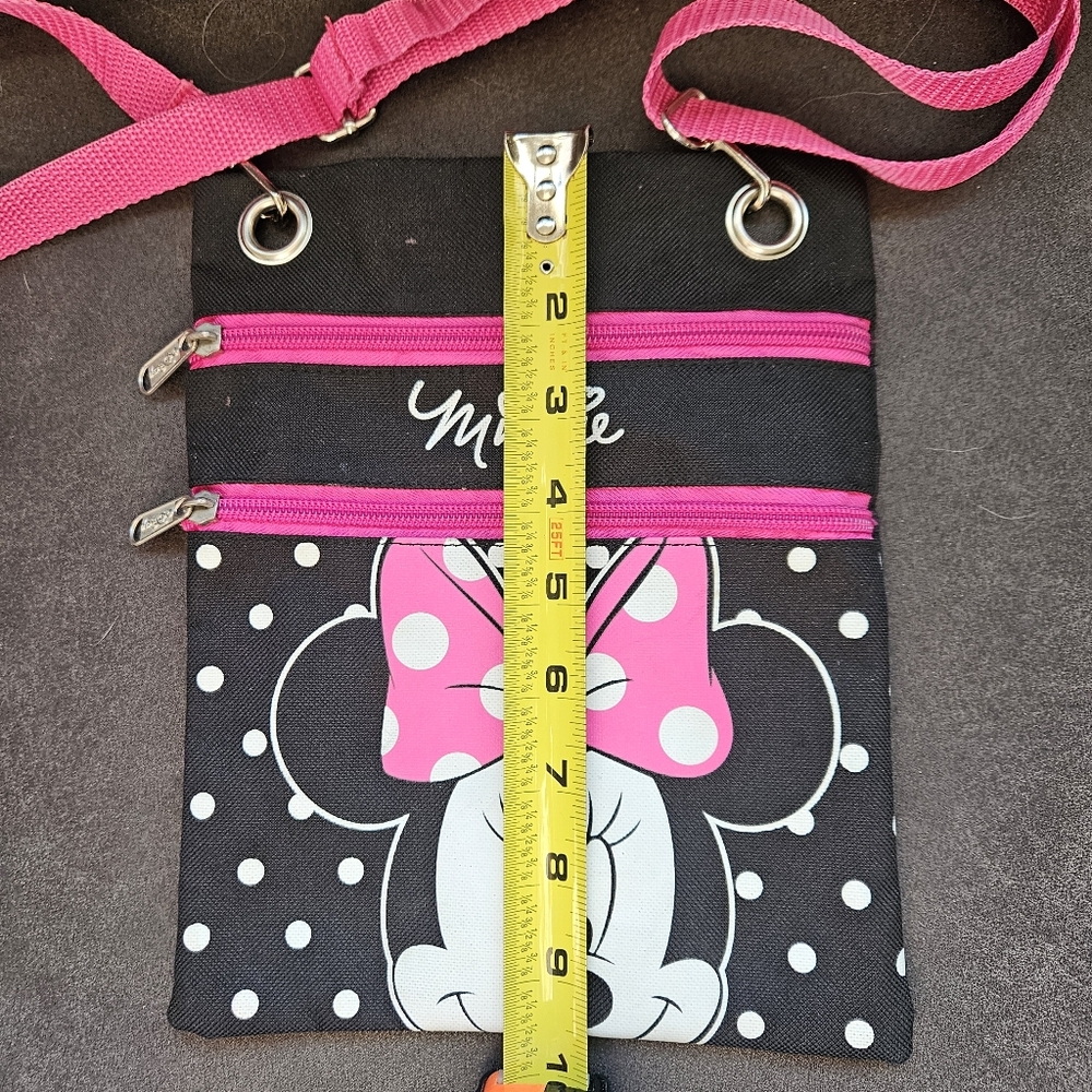 Minnie Mouse Black and Pink Crossbody Bag - Adjustable Strap - Picture 6 of 6